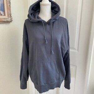 Aritzia Tna Cozy Fleece Boyfriend Sweatshirt Sz Lg/ Pants Med Set Vintage Navy